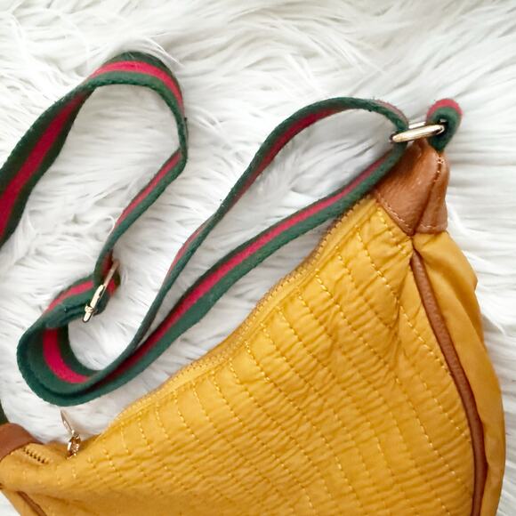 SHIRALEAH x ANTHROPOLOGIE | Ezra Large Crossbody Sling Bag Honey Gold Red Green - Picture 2 of 9